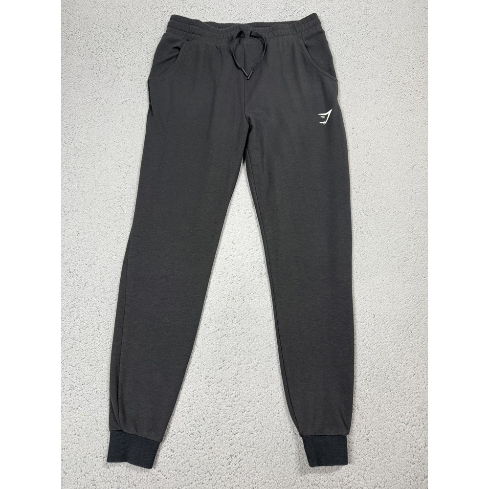 Gymshark Pants Mens Medium Black‎ Knit Joggers Sweatpants Elastic Cuff Lounge